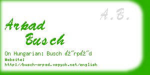 arpad busch business card